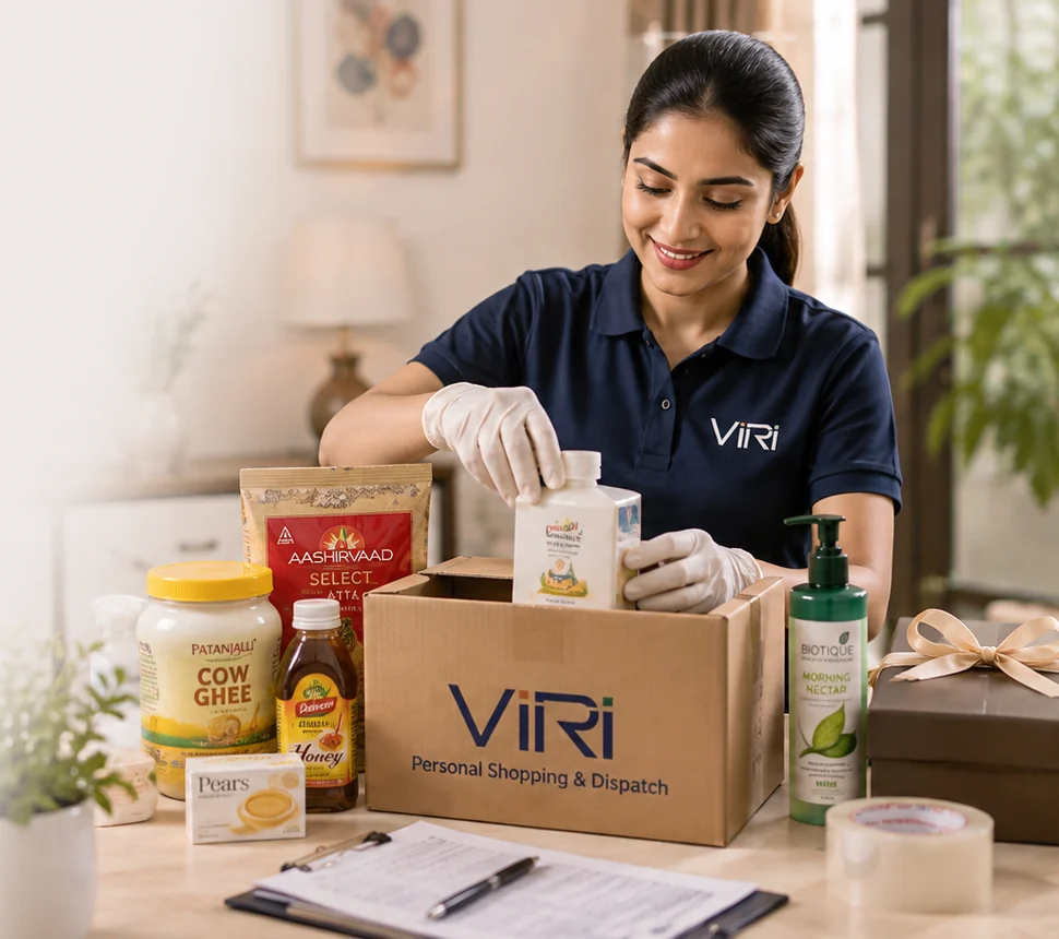 ViRi team carefully packing personal shopping items for dispatch